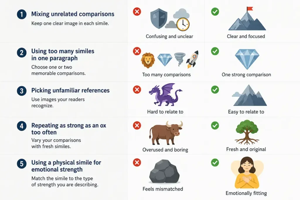 Common Mistakes When Using Similes for Strong