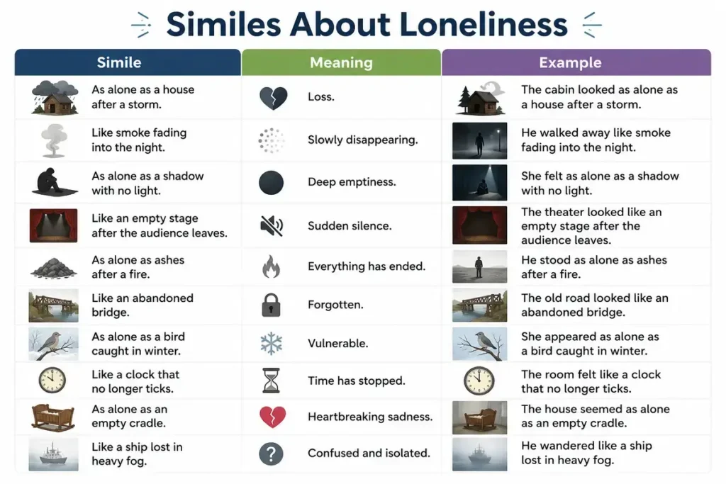 Dark And Emotional Similes For Alone