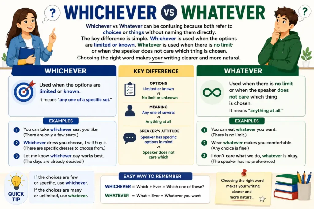Grammar Rules for Whichever and Whatever