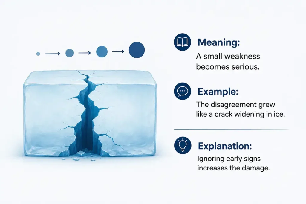 Like a crack widening in ice
