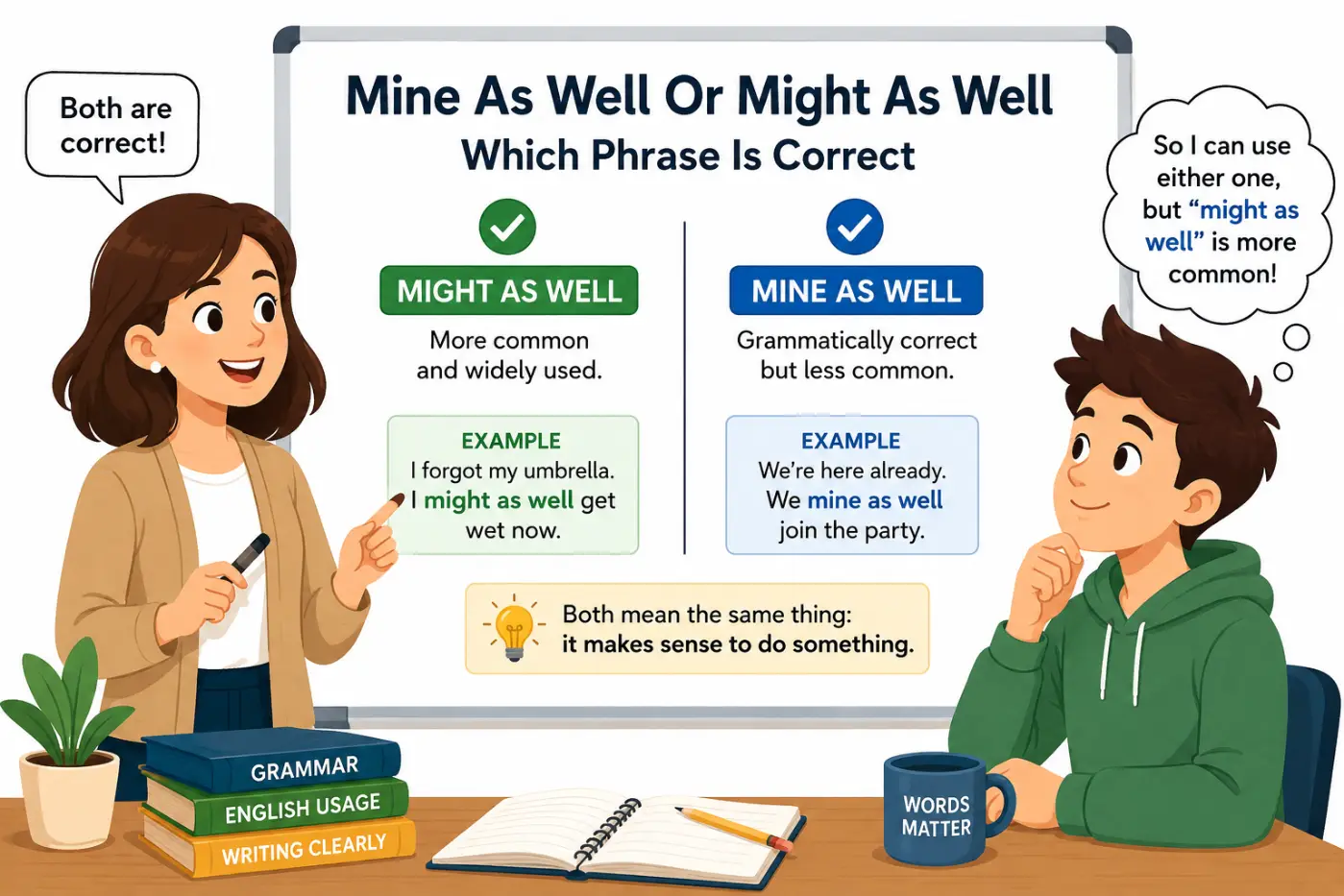 Mine As Well Or Might As Well Which Phrase Is Correct