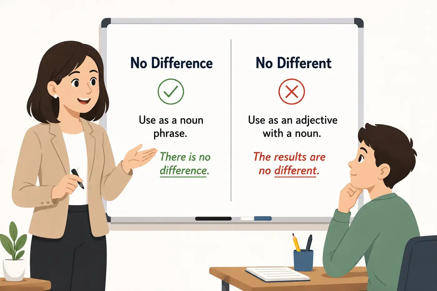 No Difference vs No Different Which Is Correct?