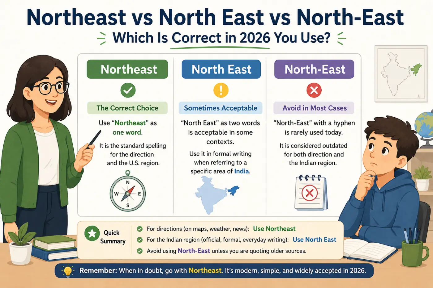 Northeast vs North East vs North-East Which Is Correct in 2026