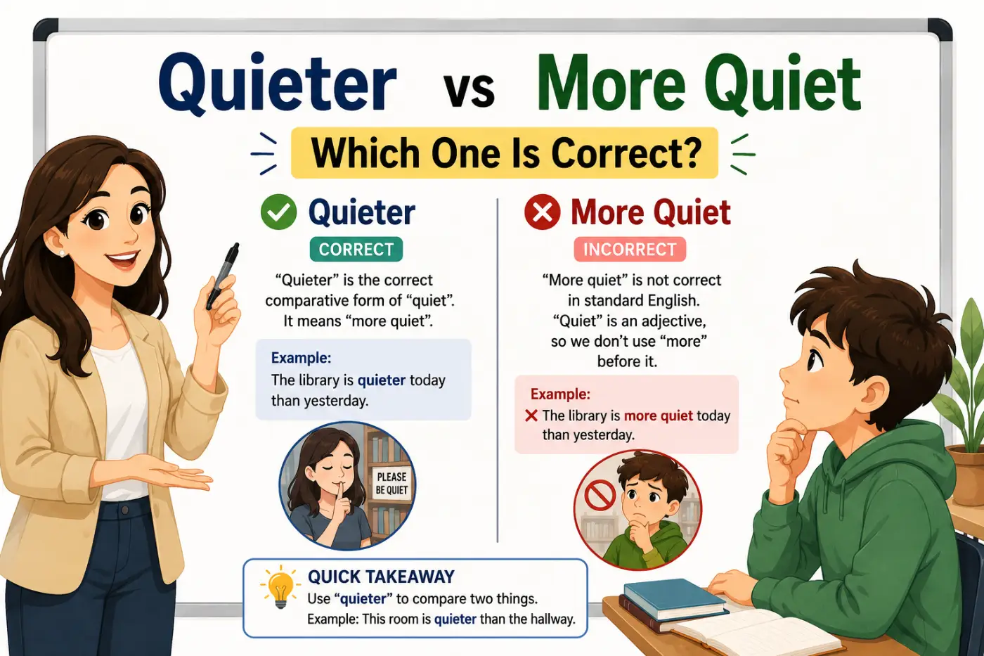 Quieter vs More Quiet Which One Is Correct 2026