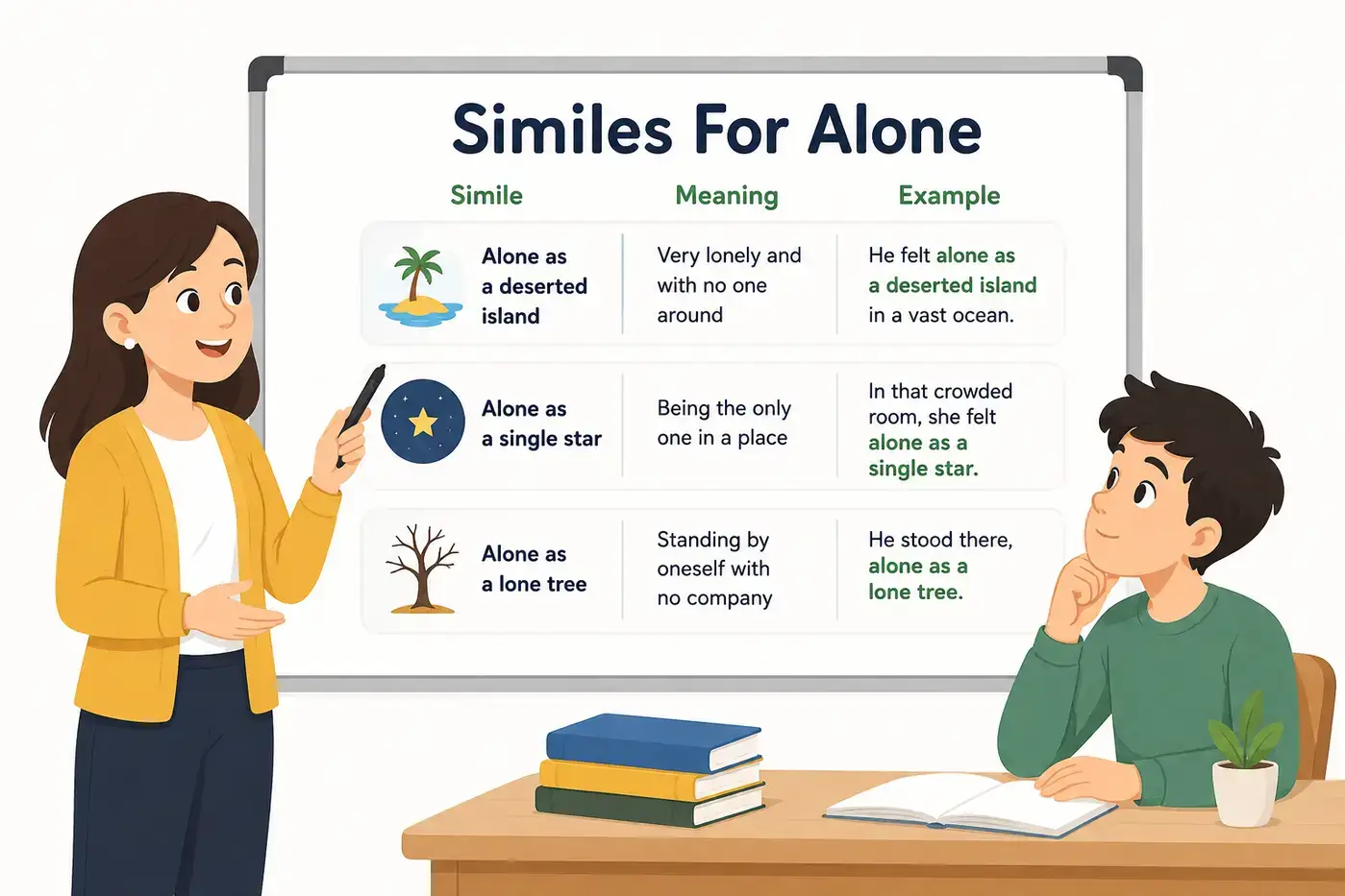 Similes For Alone With Meaning And Example