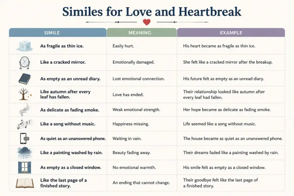 Similes For Heartbreak