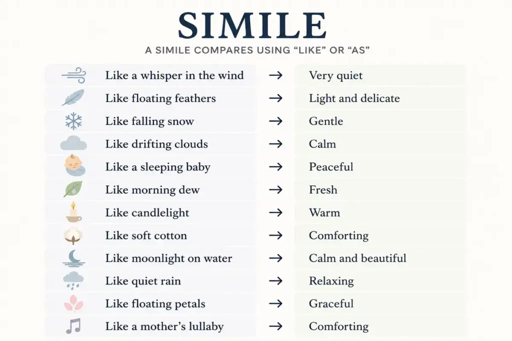 Similes for Soft and Gentle Music