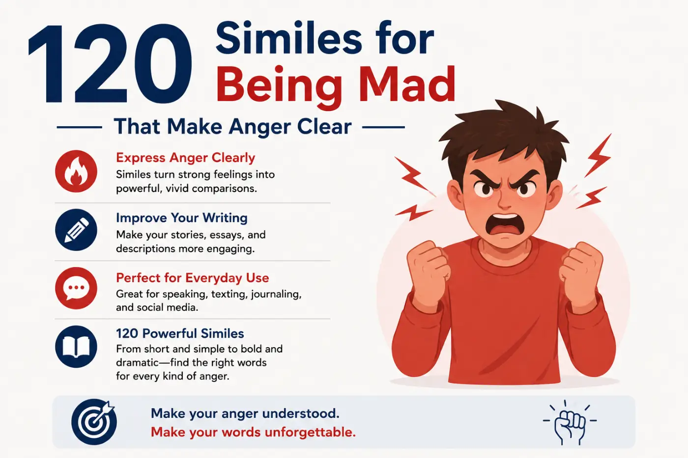 120 Similes for Being Mad That Make Anger Clear
