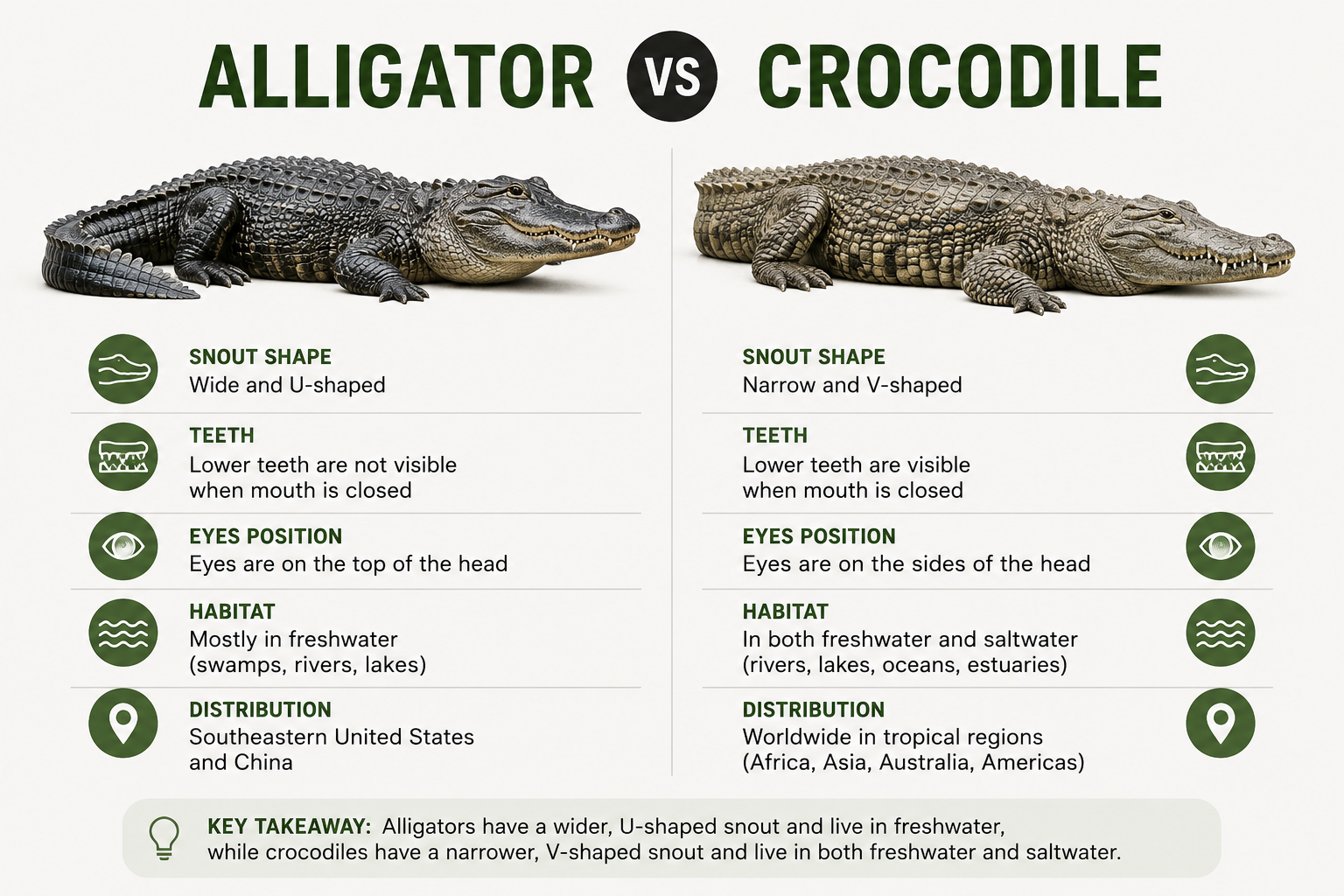 Alligator vs Crocodile What’s The Difference