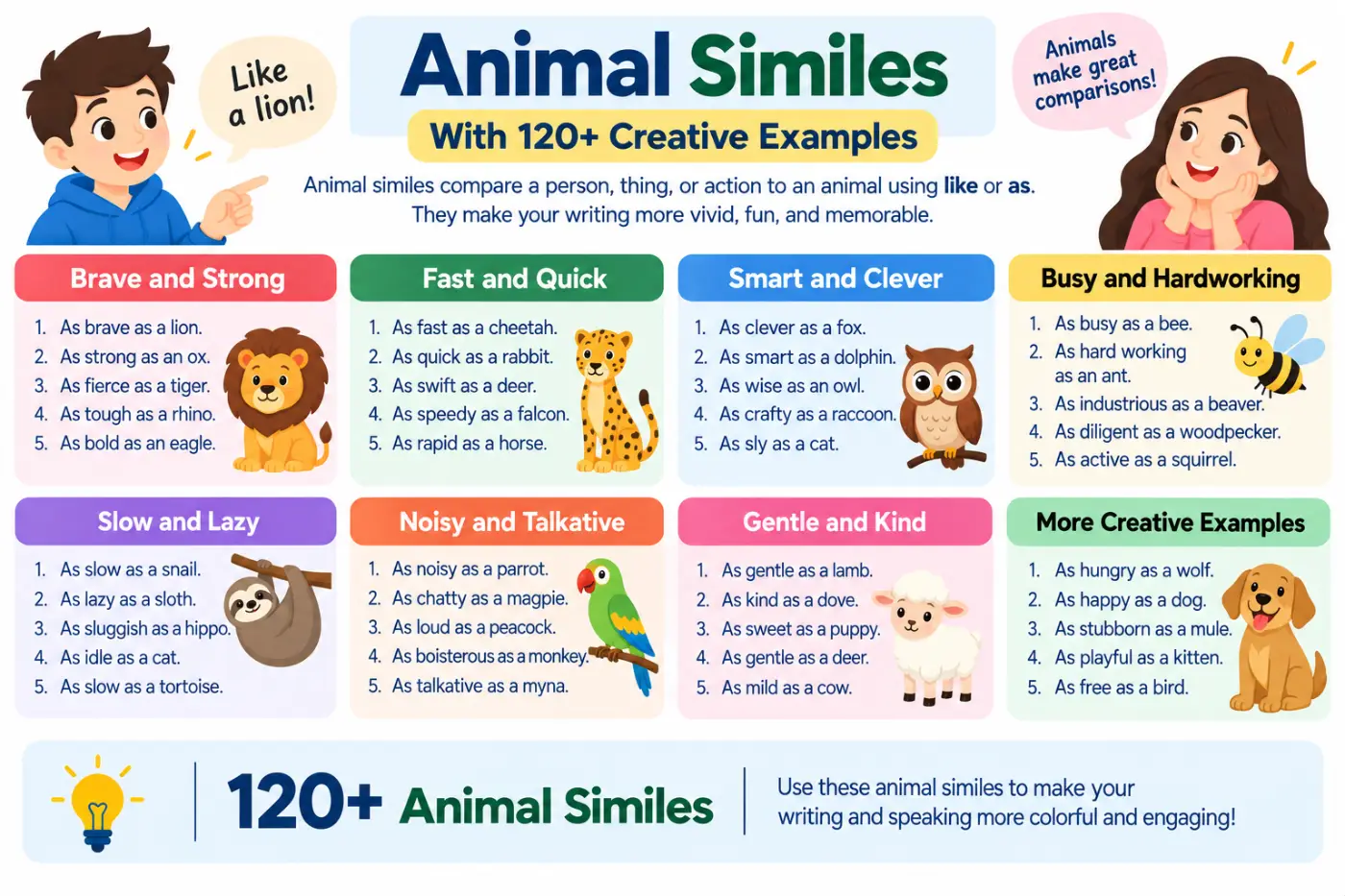 Animal Similes With 120+ Creative Examples
