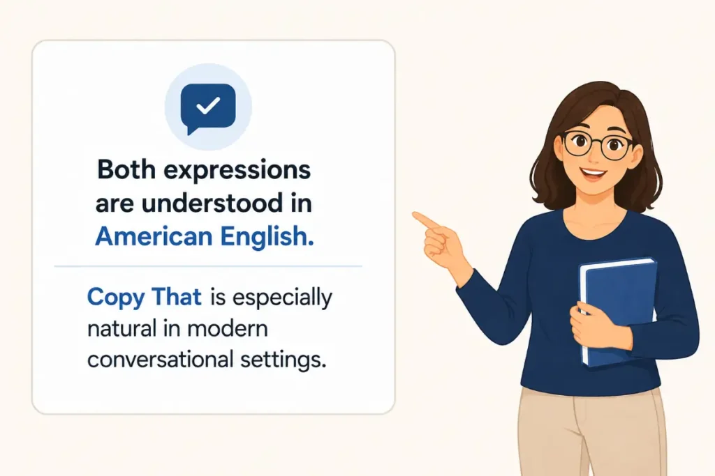 Copy That Or Roger That In American English