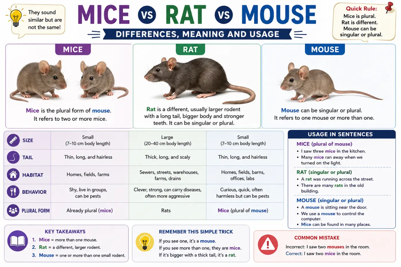 Mice vs Rat vs Mouse Differences Meaning and Usage