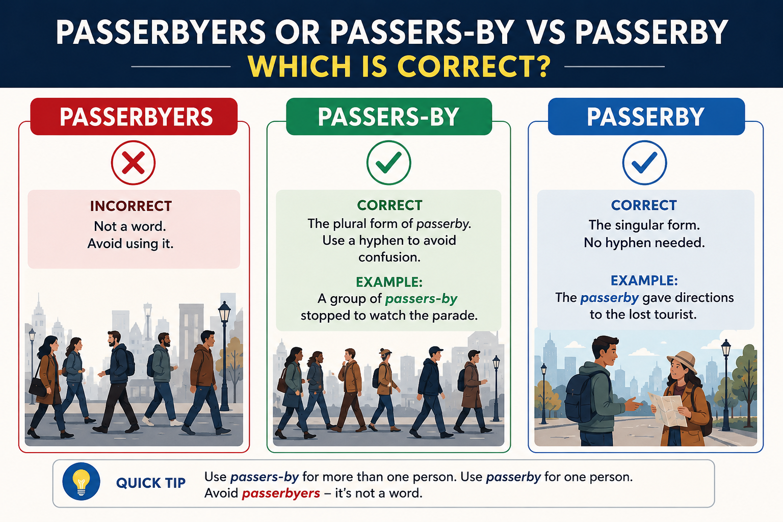 Passerbyers or Passers-By vs Passerby Which Is Correct
