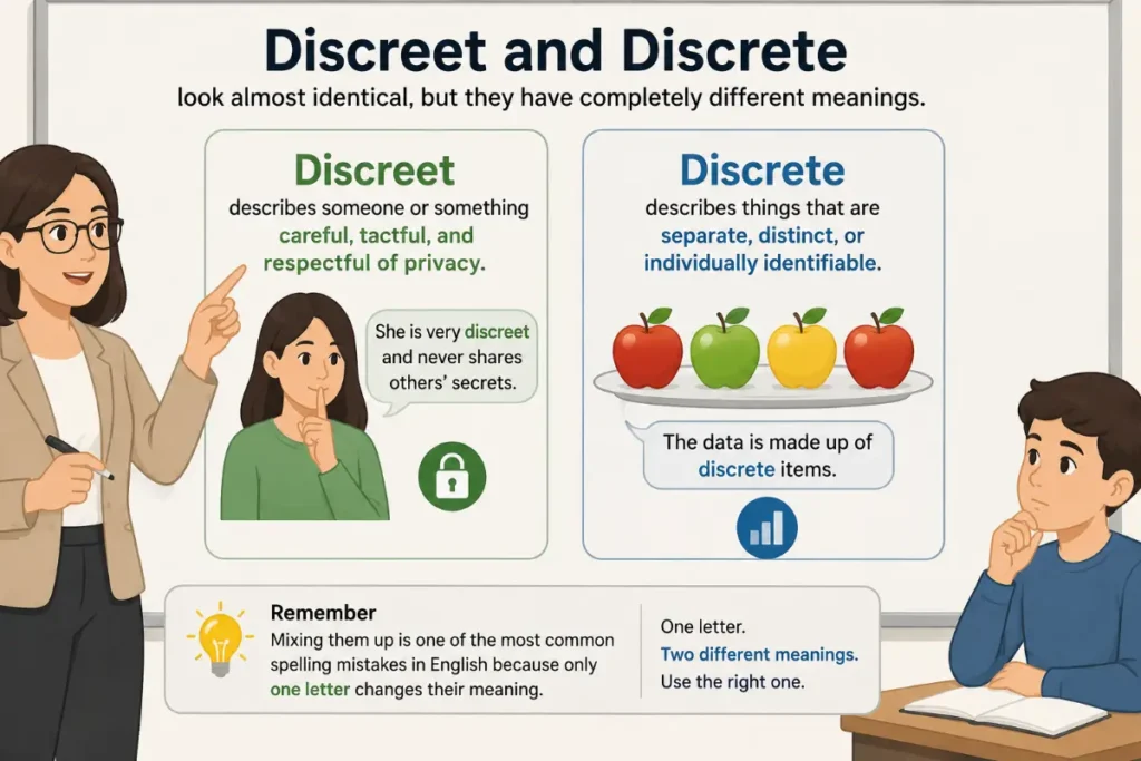 Discreet and discrete Short Answer