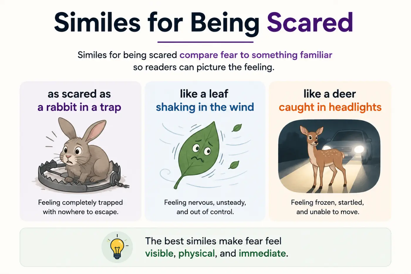 Similes for Being Scared: 120+ Powerful Examples