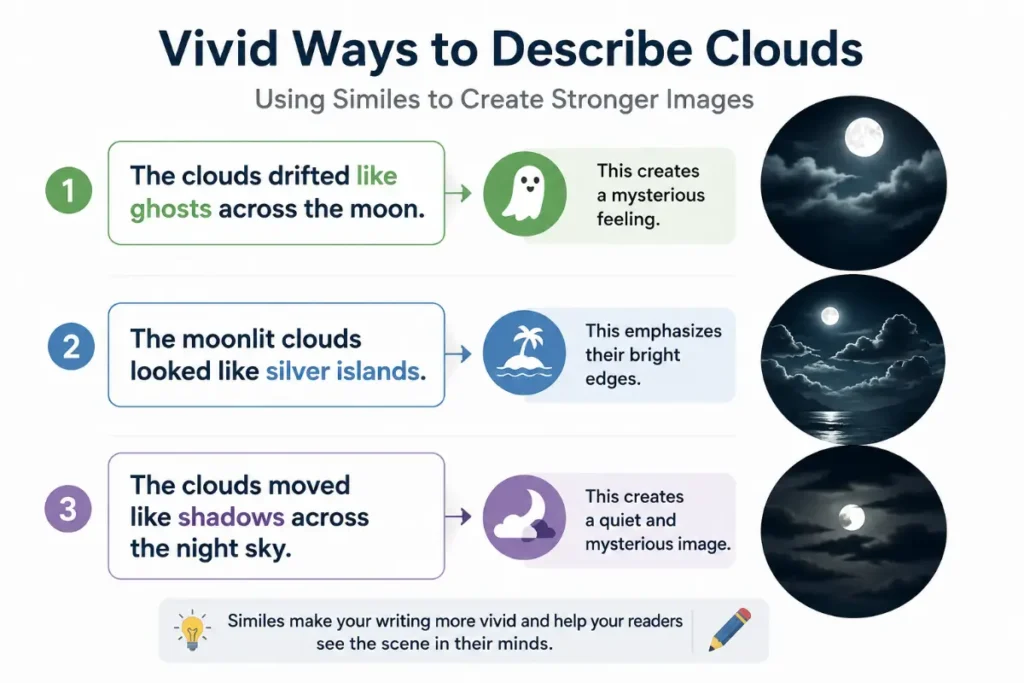 Similes for Clouds at Night
