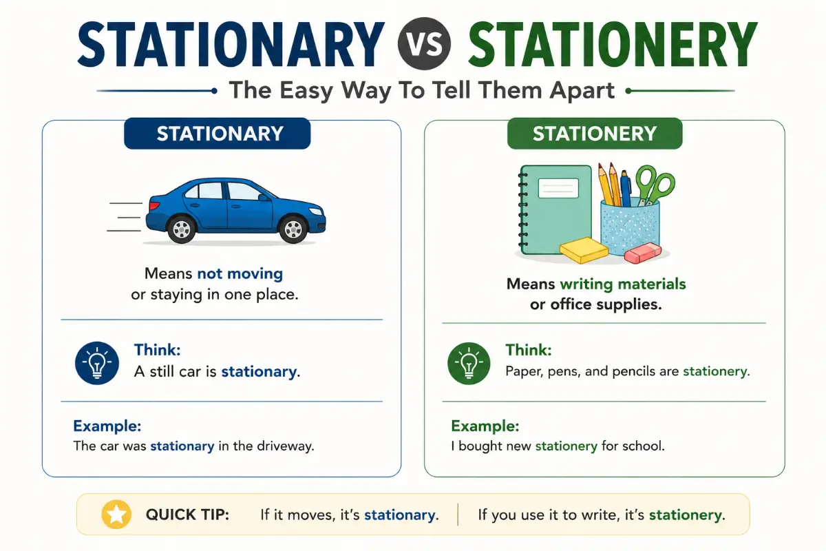 Stationary vs Stationery The Easy Way To Tell Them Apart