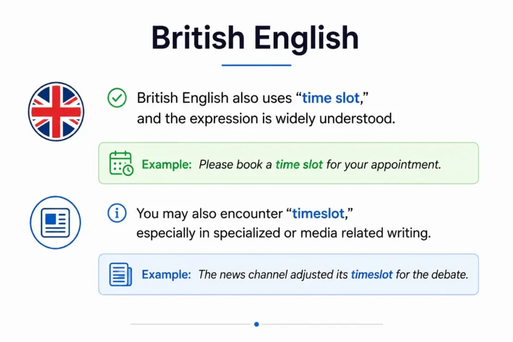Time Slot in British English