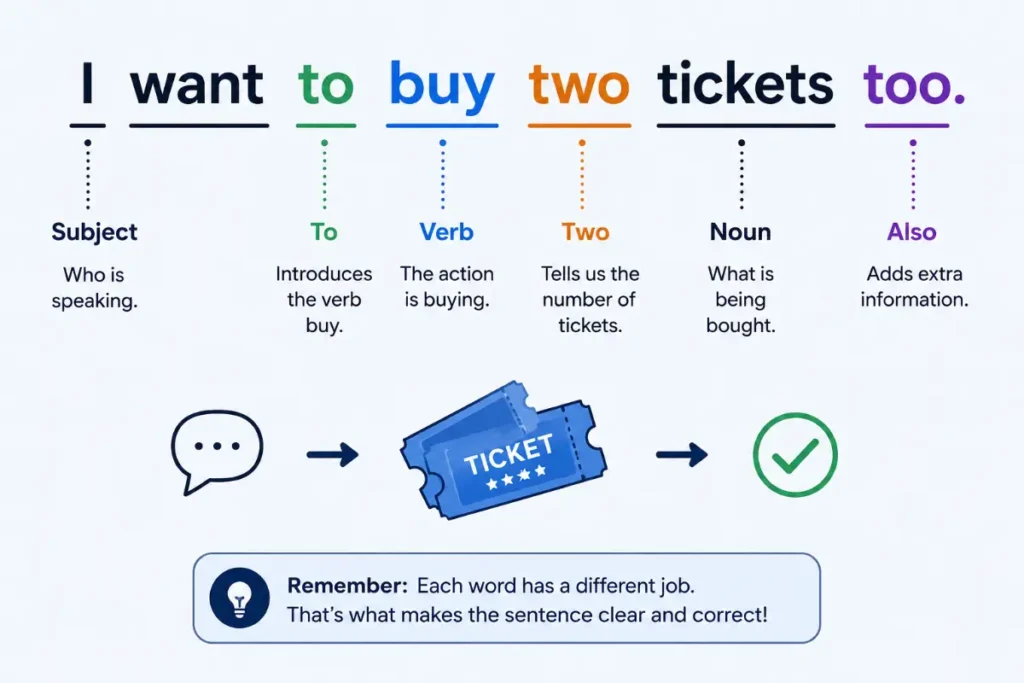 To or Too or Two In Everyday Sentences