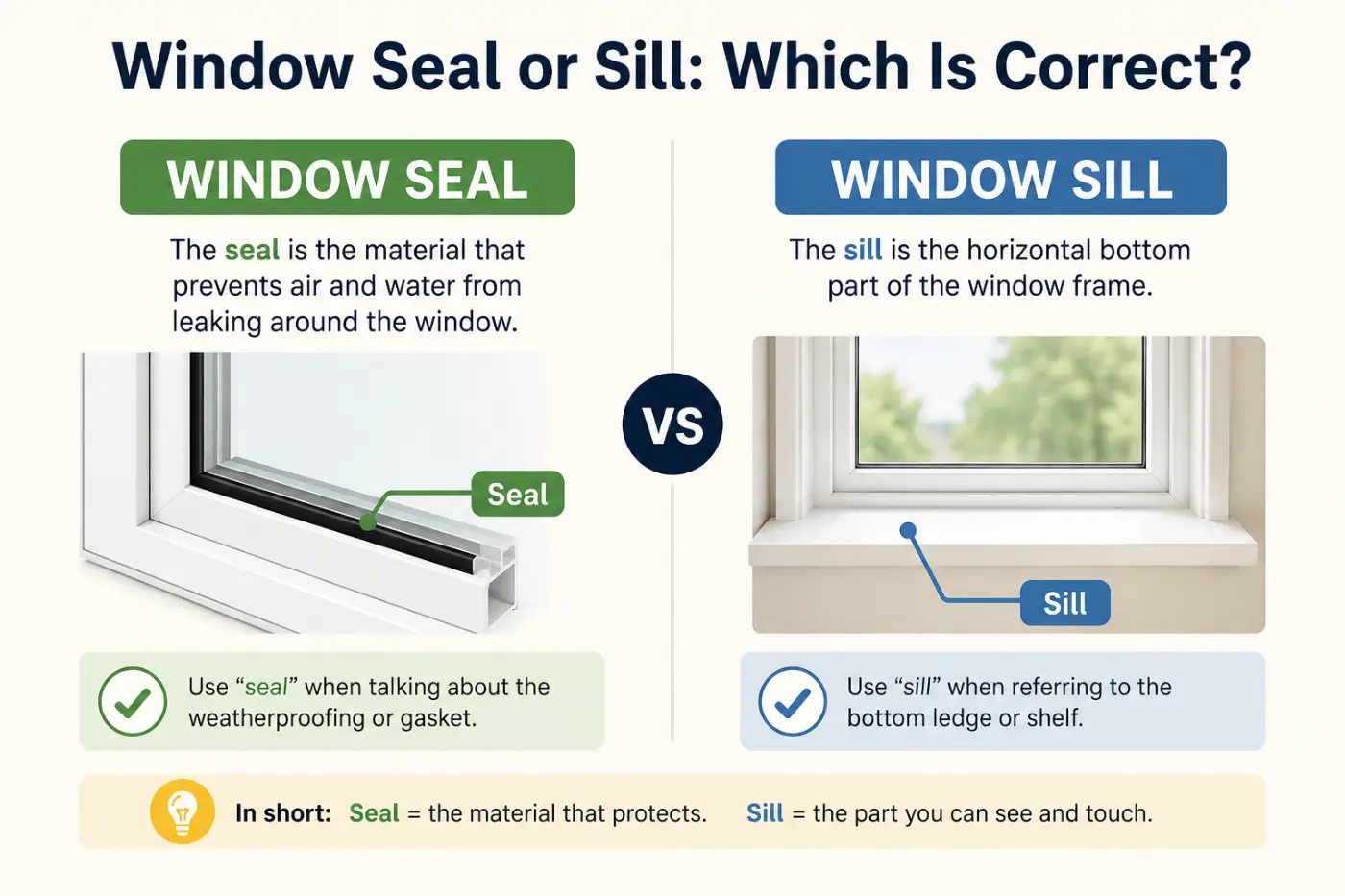 Window Seal or Sill: Which Is Correct?