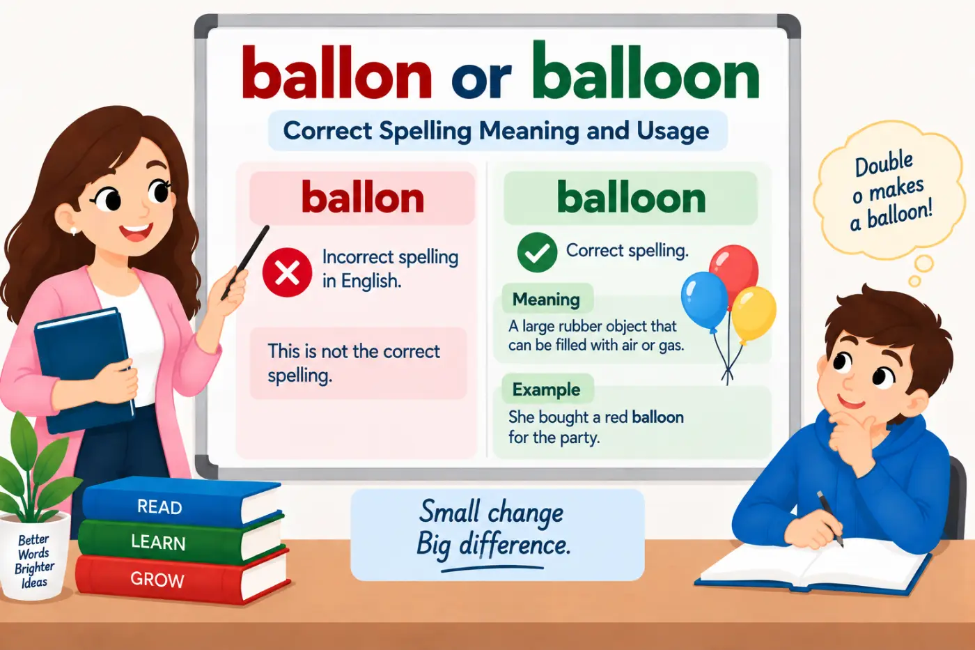 ballon or balloon Correct Spelling Meaning and Usage