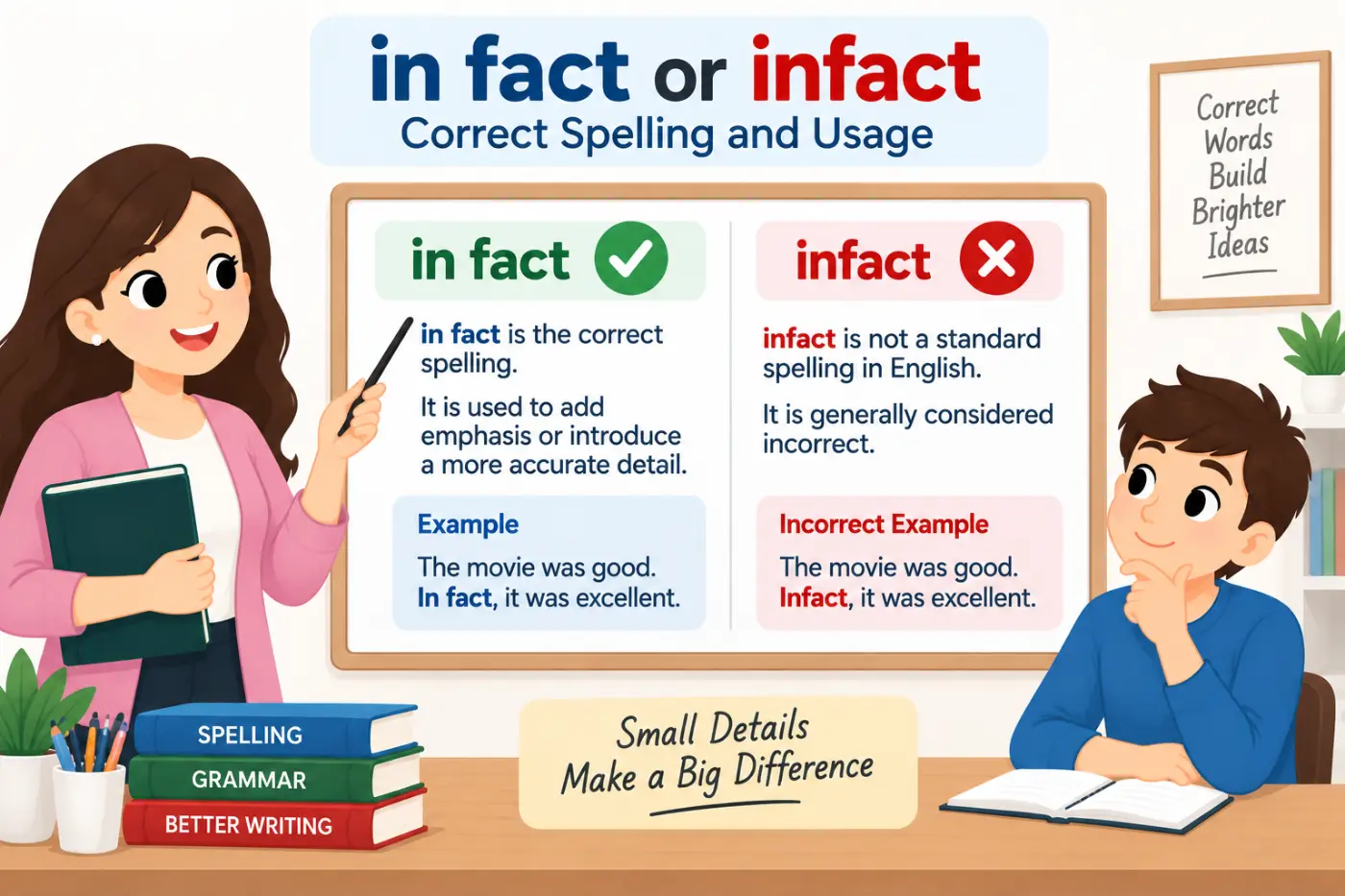 in fact or infact Correct Spelling and Usage