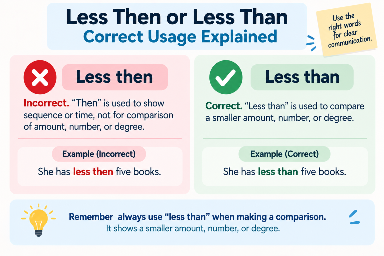 less then or less than Correct Usage Explained