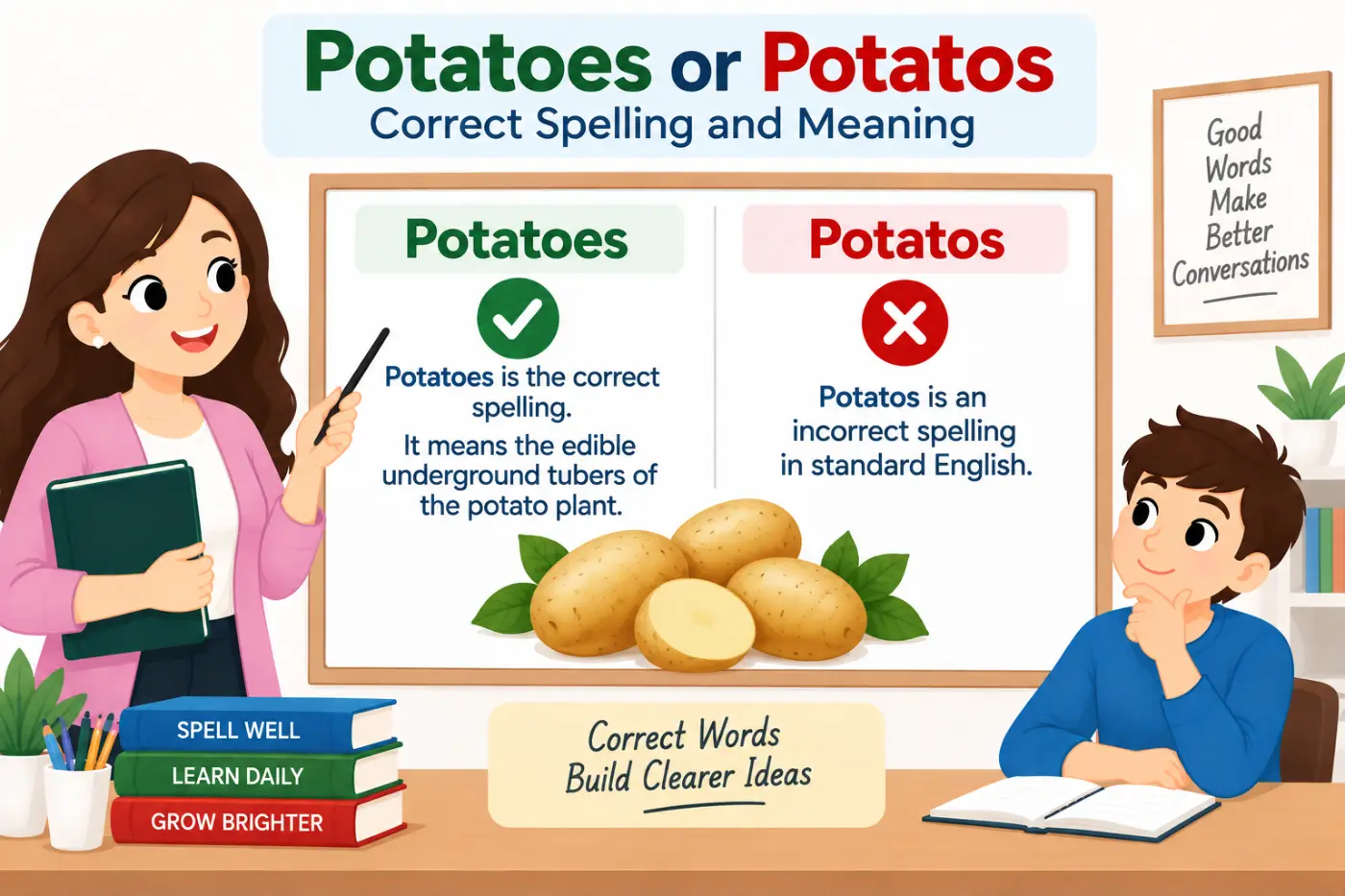 Potatoes or Potatos Correct Spelling and Meaning