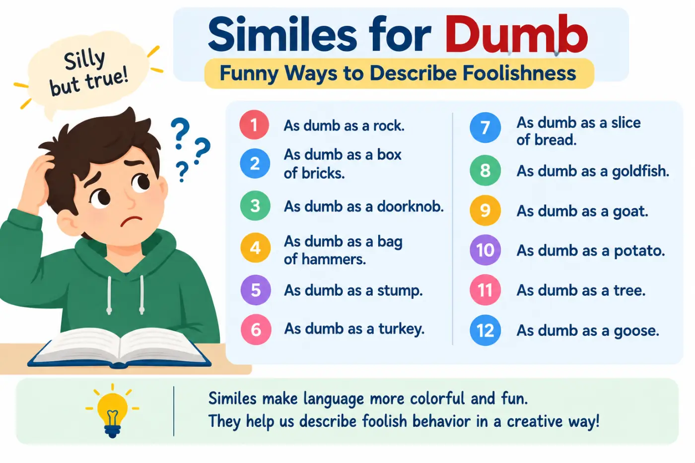 similes for dumb and funny ways to describe foolishness