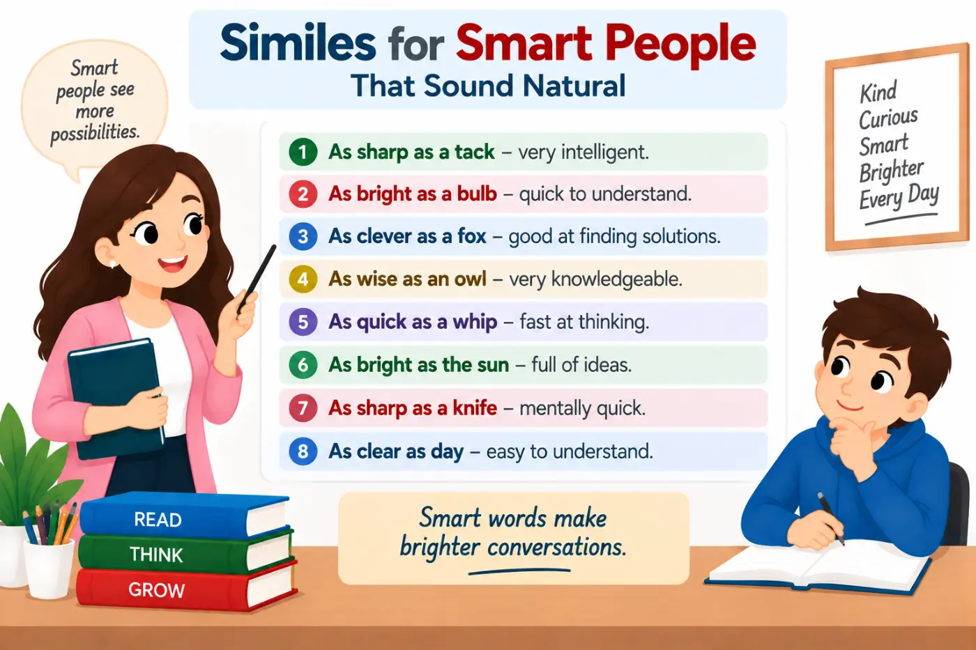 Similes for smart People That Sound Natural