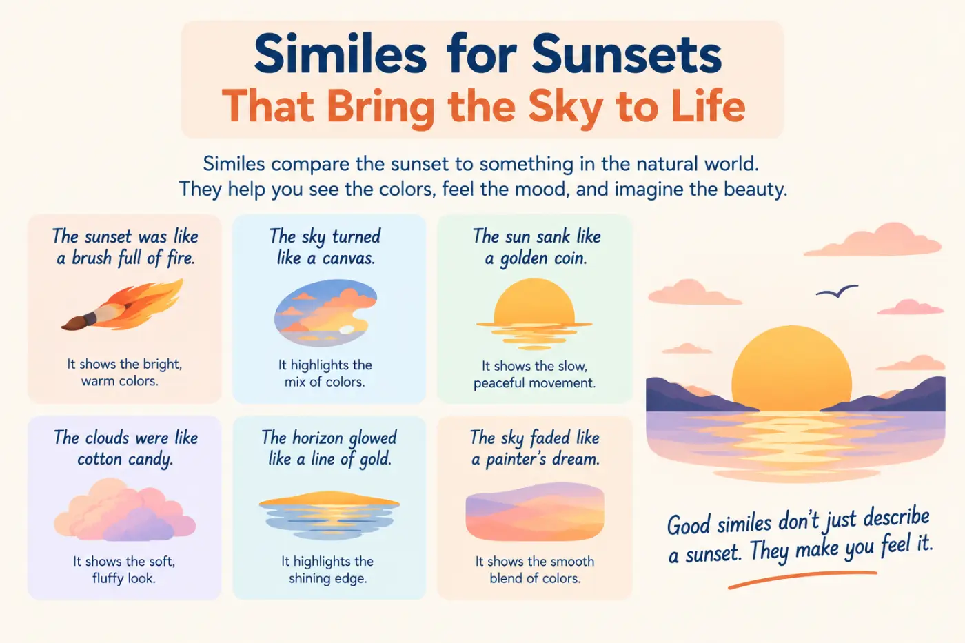 Similes for Sunsets That Bring the Sky to Life