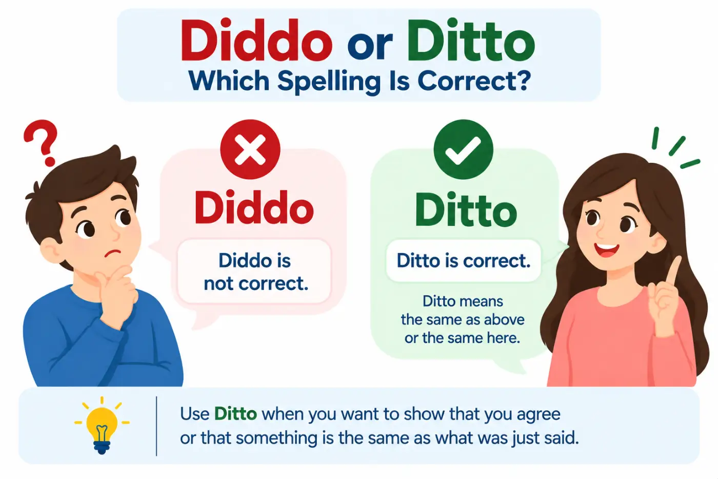 Diddo or Ditto Correct Spelling and Meaning