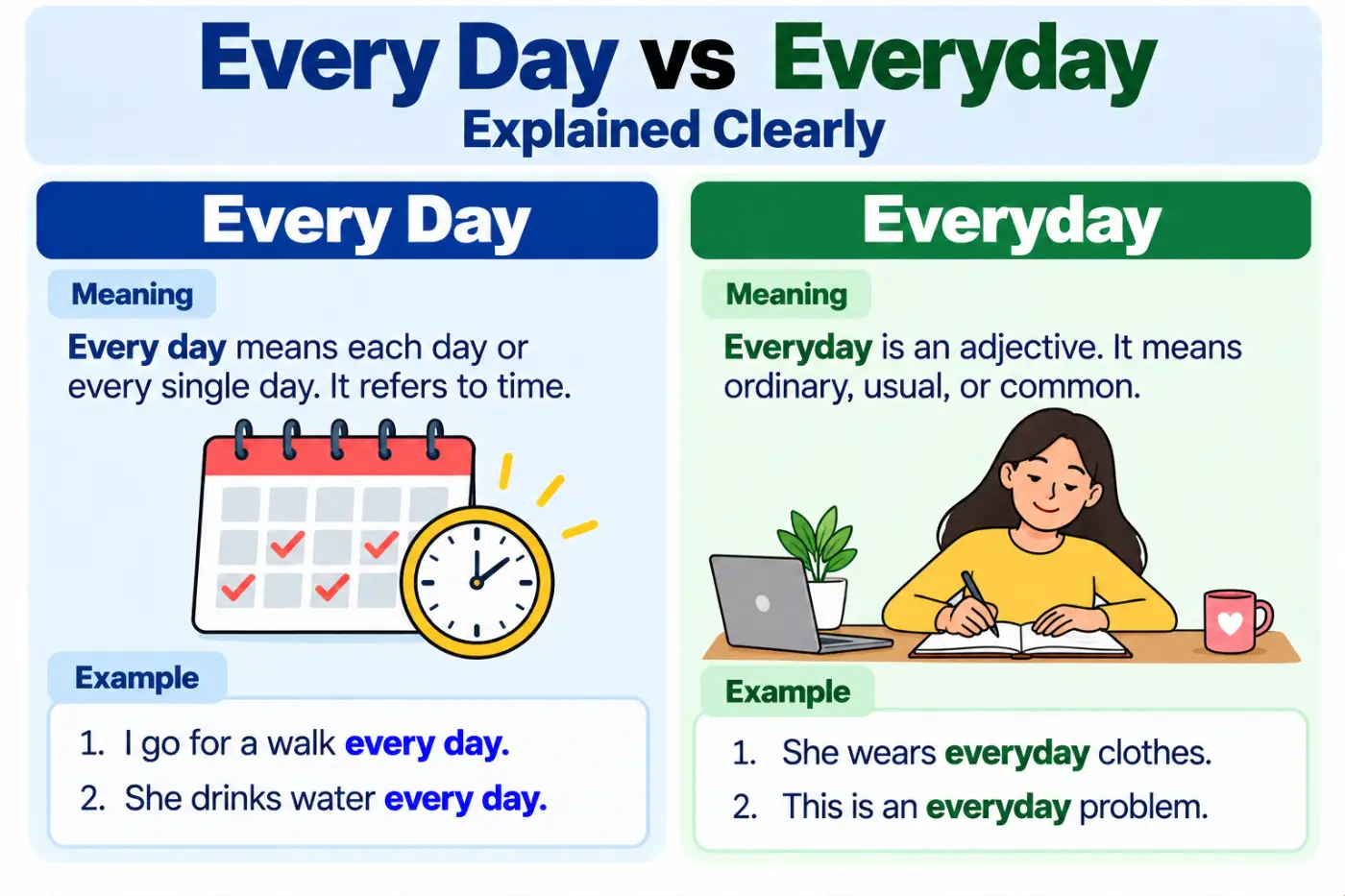 Every Day Vs Everyday Explained Clearly