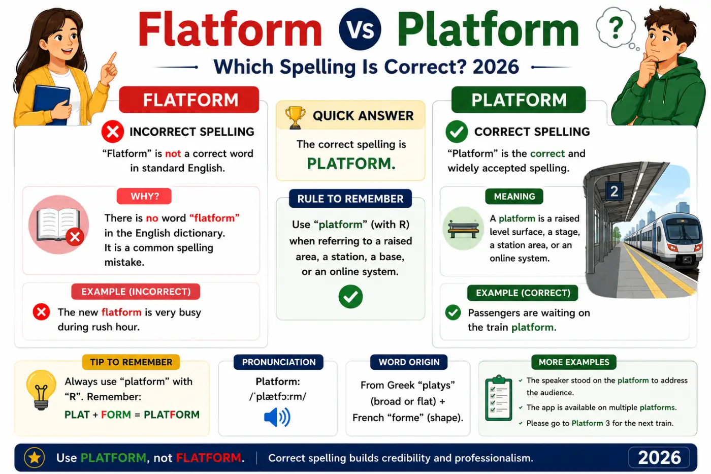 Flatform vs Platform Which Spelling Is Correct - Clear Wordly