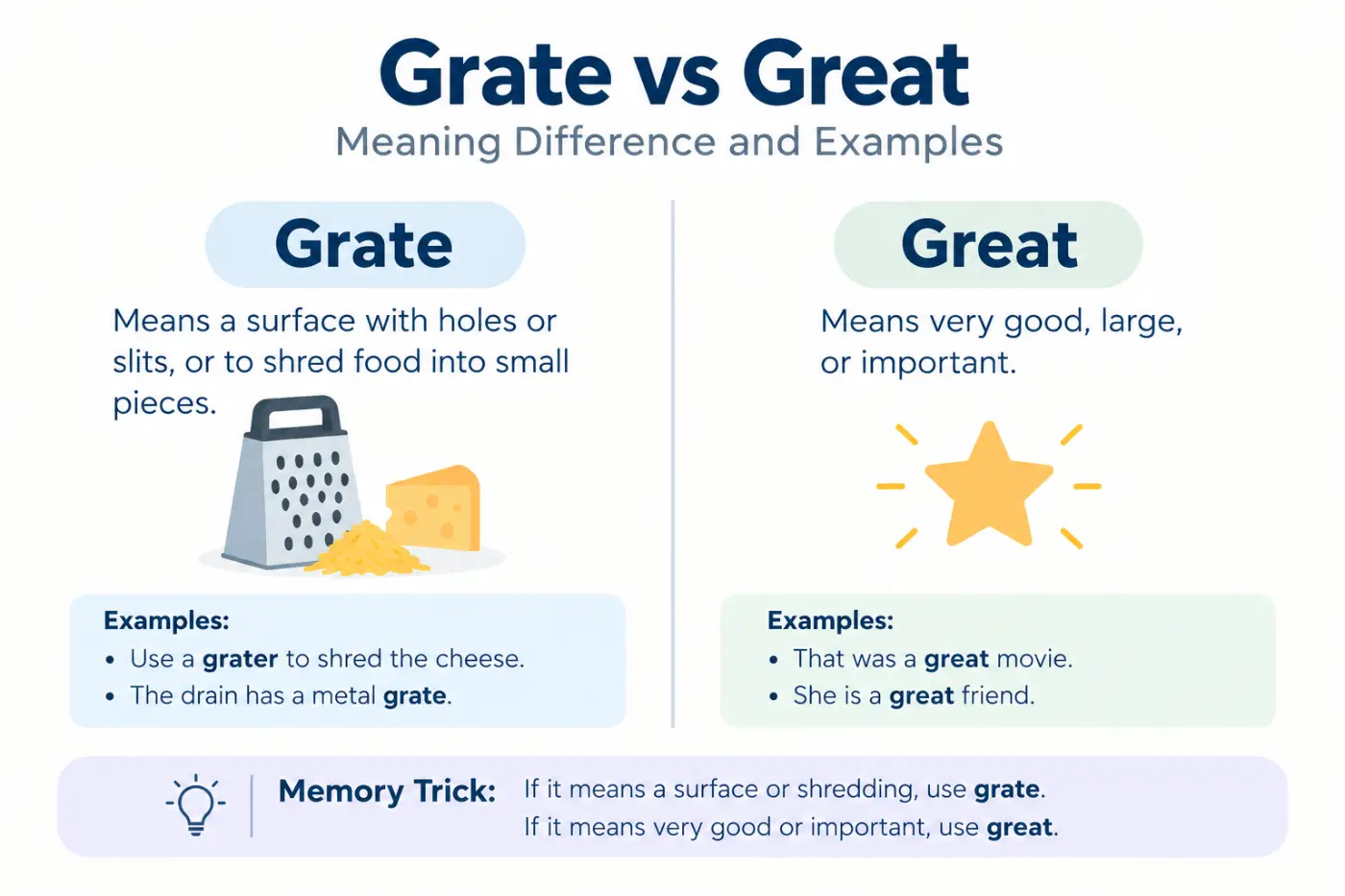 Grate vs Great Meaning Difference and Examples