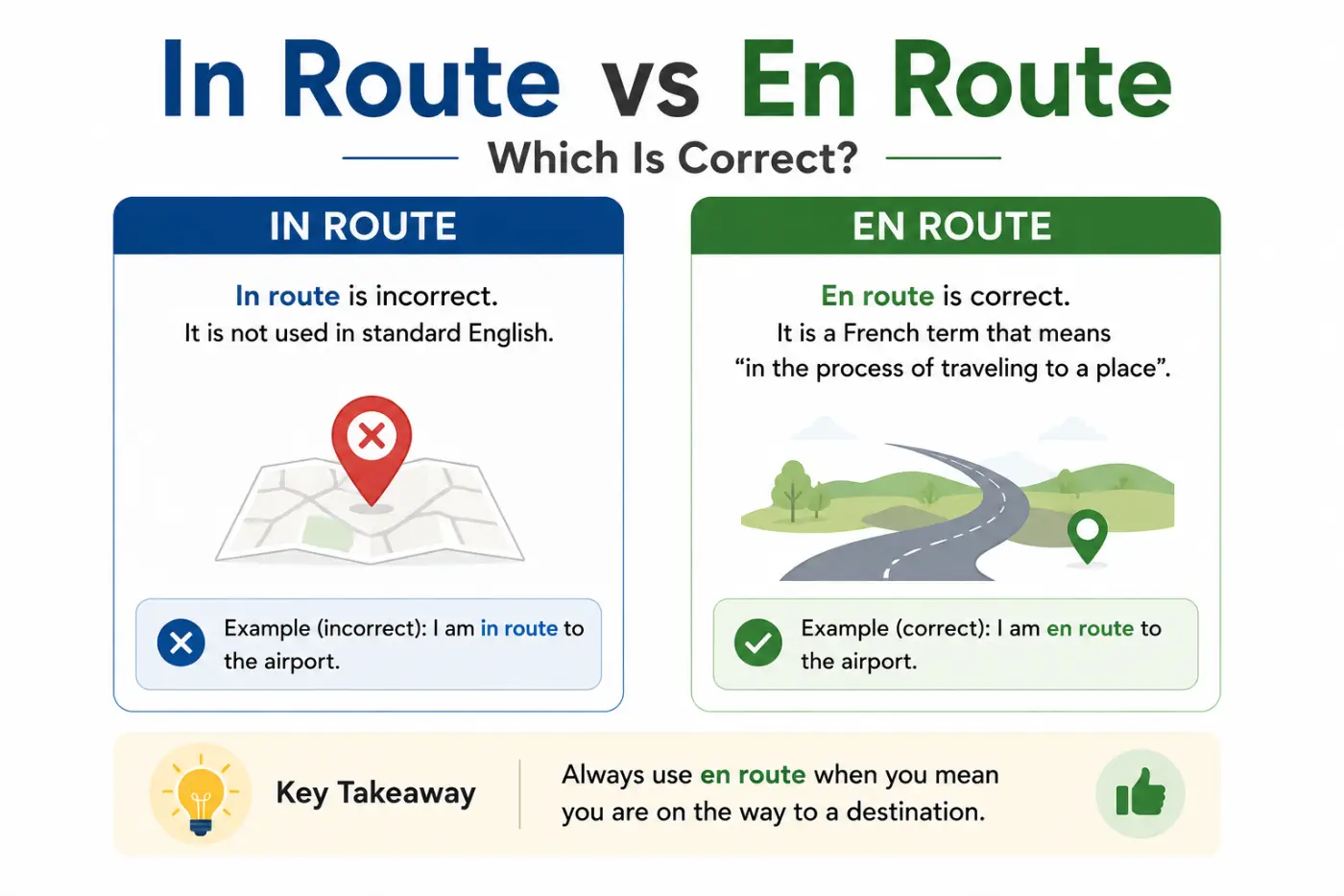 in route vs en route Which Is Correct