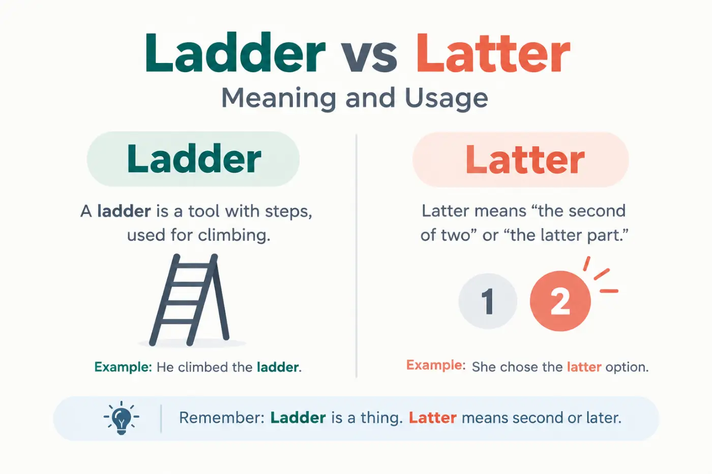 Ladder vs Latter Meaning and Usage