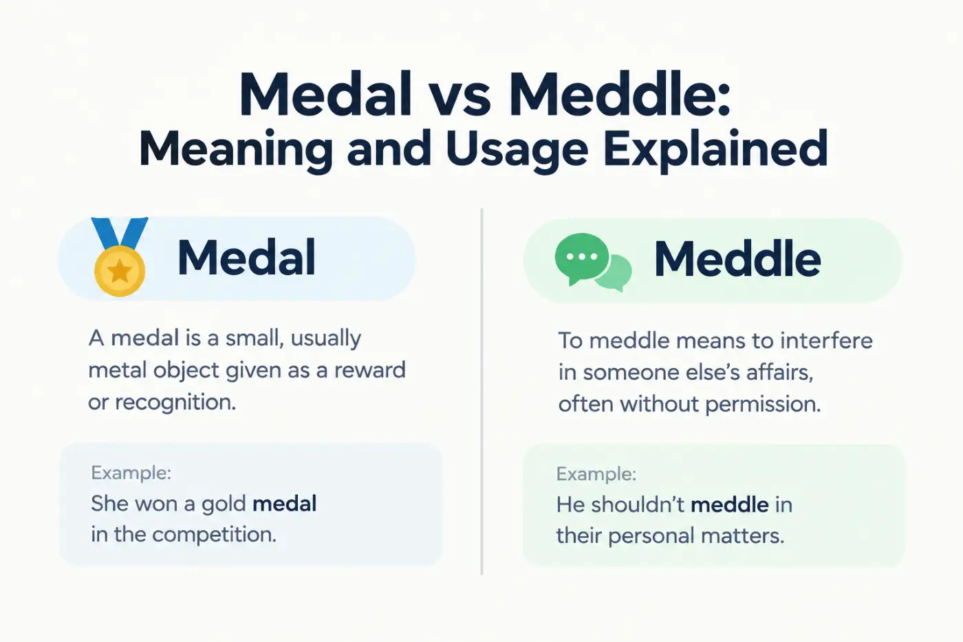Medal vs Meddle: Meaning and Usage Explained