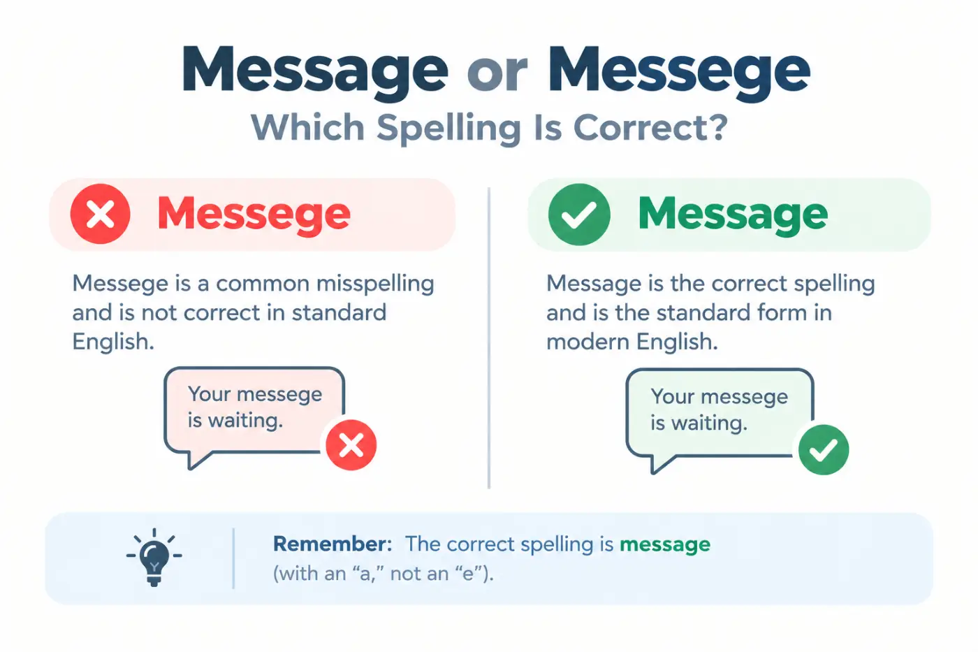 Message or messege Which Spelling Is Correct